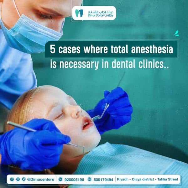 When is the use of full anesthesia necessary in dental clinics?